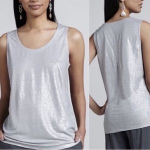 Eileen Fisher Metallic Linen Tank Women’s 3X White
